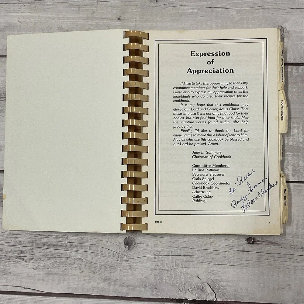 Cooking With Grace‎ Place Baptist Church Cookbook Oklahoma City 1993 Recipes